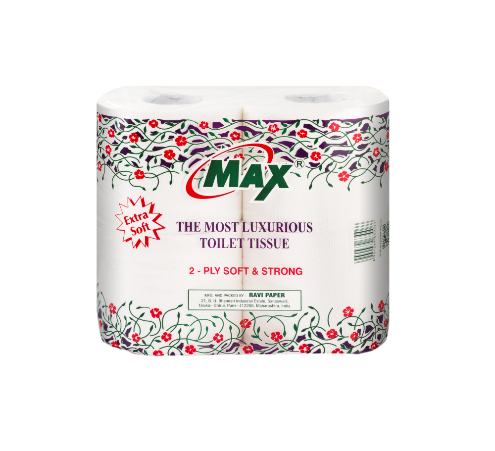 Max Virgin Toilet Rolls - 2 Ply | 400 Pulls per roll | Pack of 24 Rolls