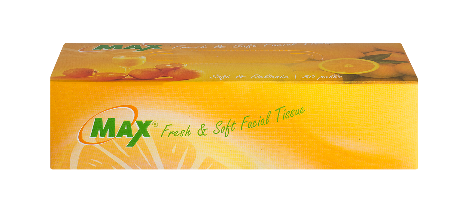 Max Facial Tissue Mix Fruit - 80 Pulls | Virgin Facial Tissue Box | Pack of 12