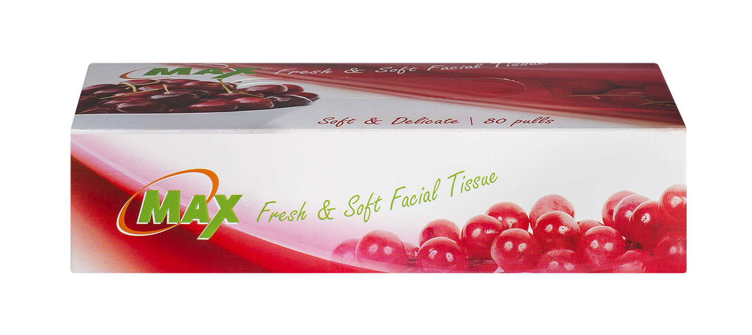 Max Facial Tissue Mix Fruit - 80 Pulls | Virgin Facial Tissue Box | Pack of 12