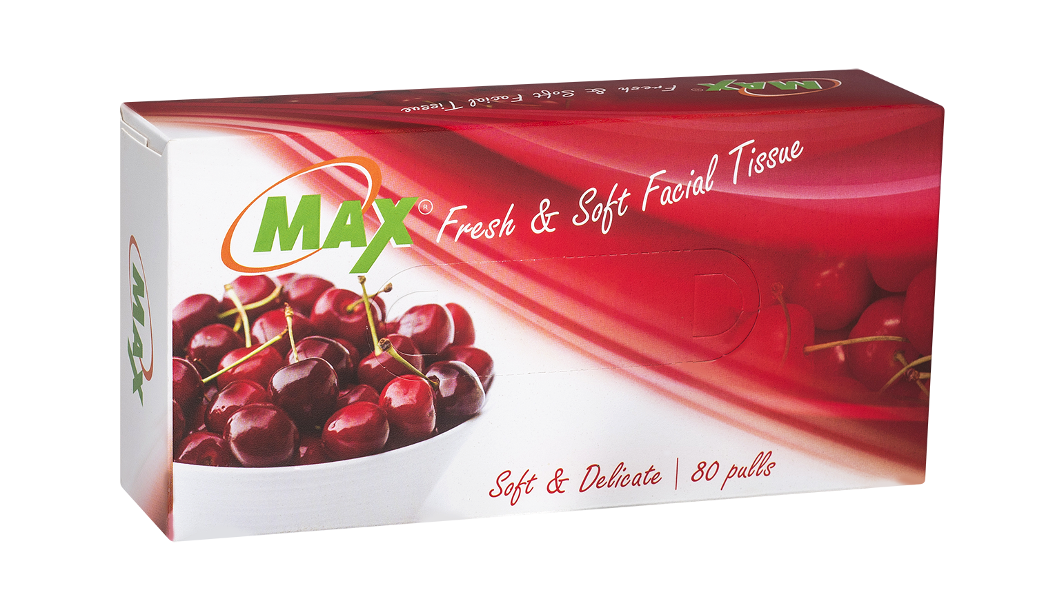 Max Facial Tissue Mix Fruit - 80 Pulls | Virgin Facial Tissue Box | Pack of 12